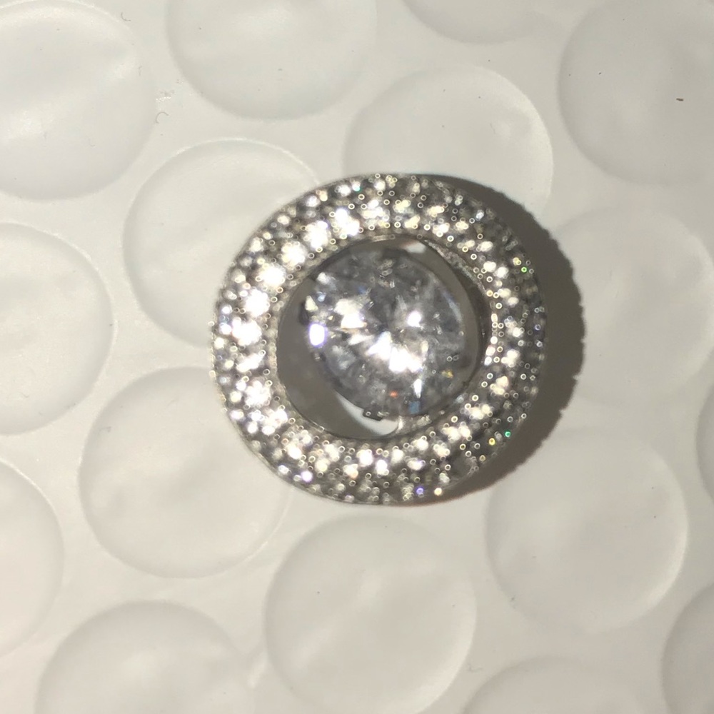Sterling diamonique floating pendant only fm HSN